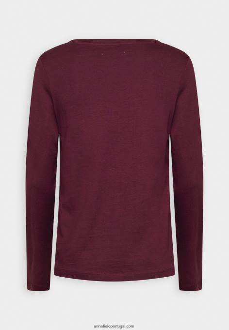 mulheres top manga longa vermelho escuro F4BZ0D567 Anna Field