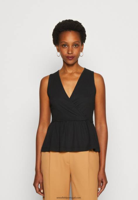 mulheres top preto F4BZ0D488 Anna Field