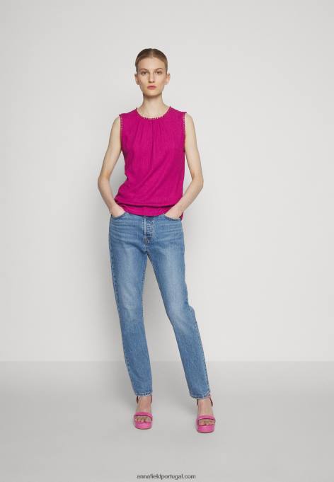 mulheres top rosa F4BZ0D413 Anna Field