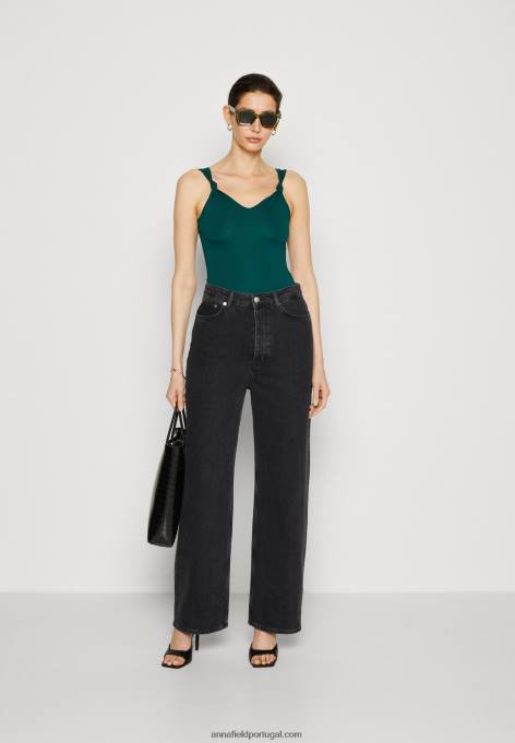 mulheres top verde escuro F4BZ0D490 Anna Field