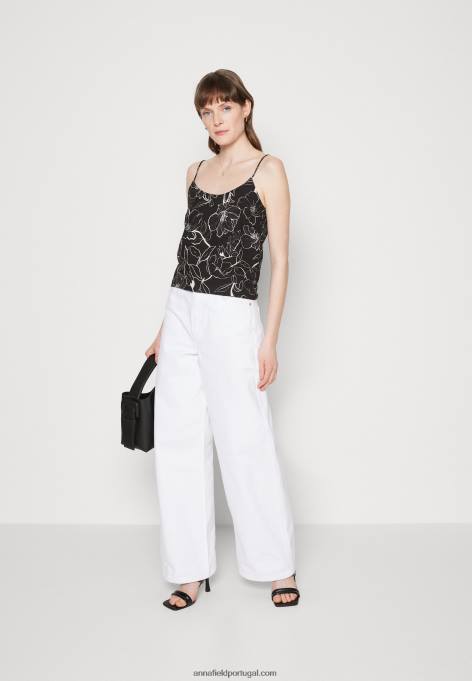 mulheres topo preto/branco F4BZ0D477 Anna Field