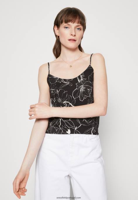 mulheres topo preto/branco F4BZ0D477 Anna Field