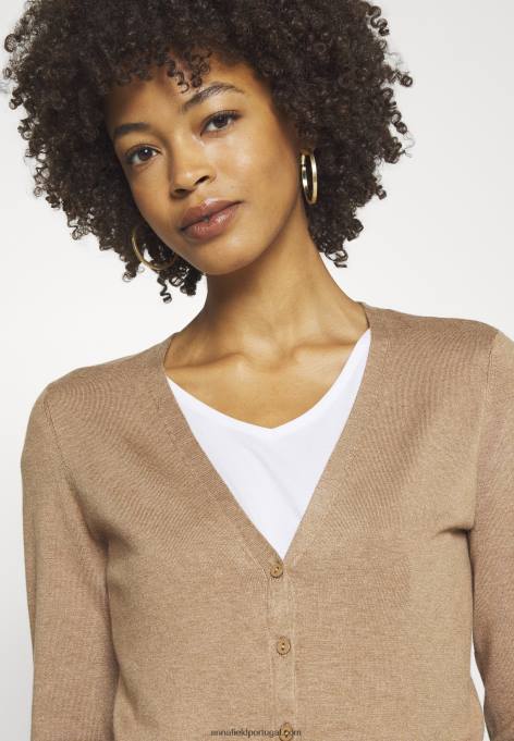 mulheres cardigã camelo F4BZ0D818 Anna Field