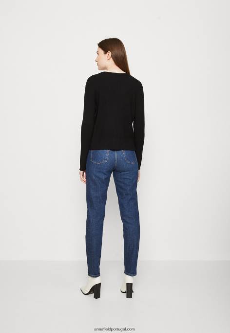 mulheres cardigã preto F4BZ0D824 Anna Field