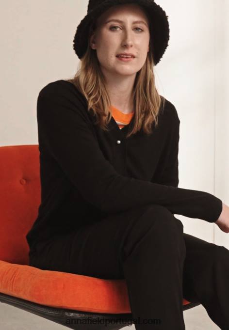 mulheres cardigã preto F4BZ0D828 Anna Field