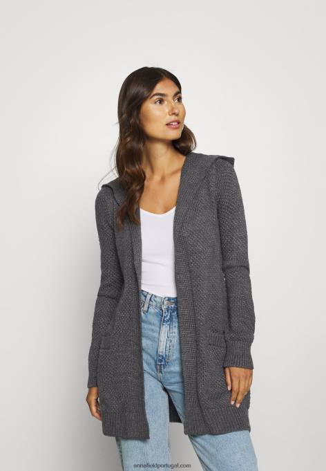 mulheres cardigan cinza escuro melange F4BZ0D823 Anna Field