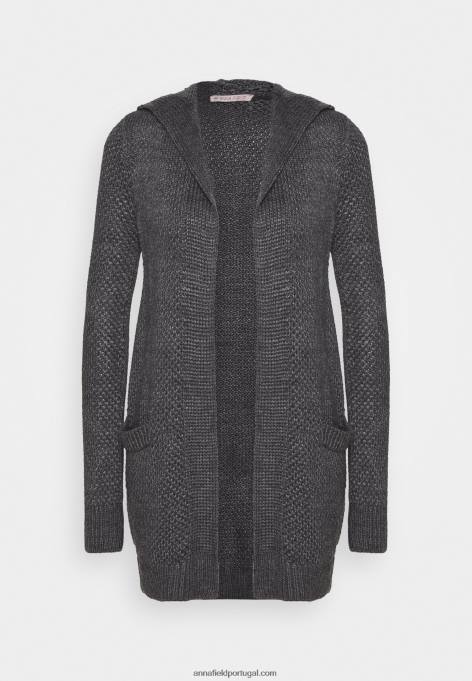 mulheres cardigan cinza escuro melange F4BZ0D823 Anna Field