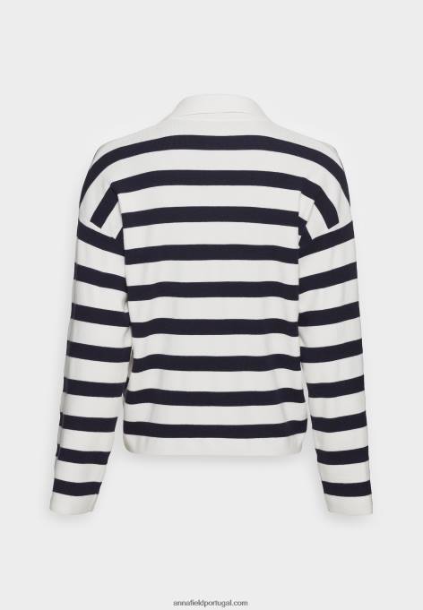 mulheres jumper off-white/azul escuro F4BZ0D851 Anna Field