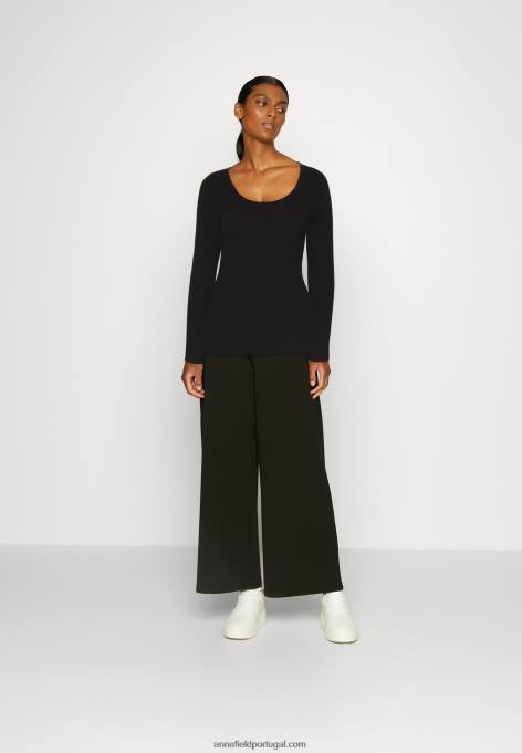 mulheres jumper preto detalhe botão F4BZ0D848 Anna Field