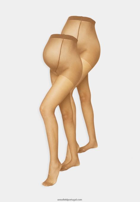 mulheres 20 den pacote com 2 meias camel F4BZ0D1102 Anna Field