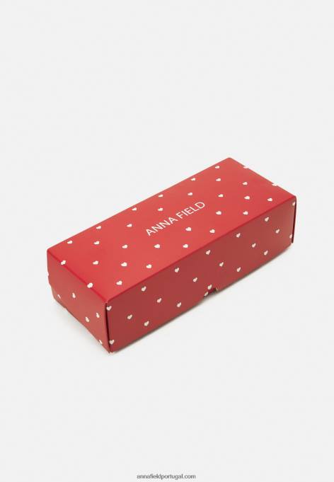 mulheres 5 pack de meias branco/vermelho F4BZ0D1130 Anna Field