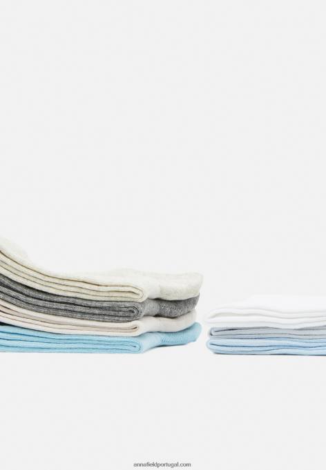 mulheres 8 pack de meias azul/cinzento F4BZ0D1119 Anna Field