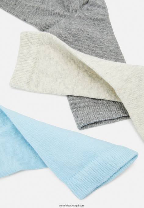 mulheres 8 pack de meias azul/cinzento F4BZ0D1119 Anna Field