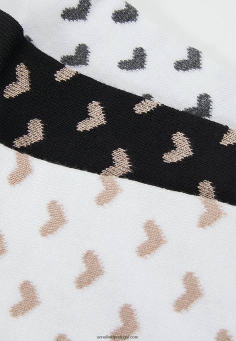 mulheres 8 pack de meias branco/cinza F4BZ0D1134 Anna Field