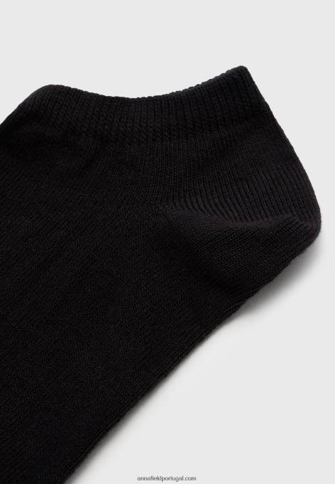 mulheres 8 pack de meias pretas F4BZ0D1132 Anna Field
