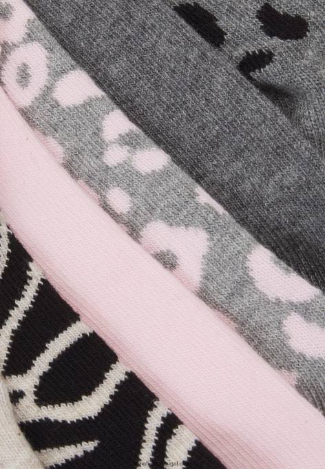 mulheres 8 pack de meias pretas/cinzentas F4BZ0D1152 Anna Field