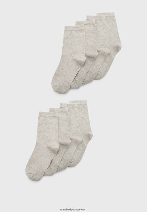 mulheres 8 pack meias cinza F4BZ0D1141 Anna Field