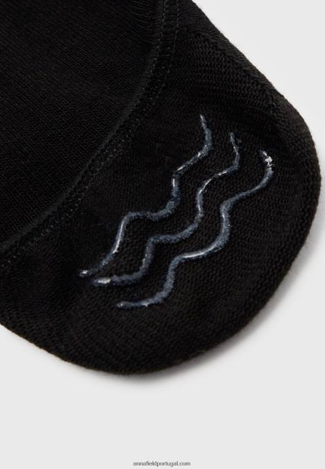 mulheres Pacote com 8 meias pretas F4BZ0D1154 Anna Field