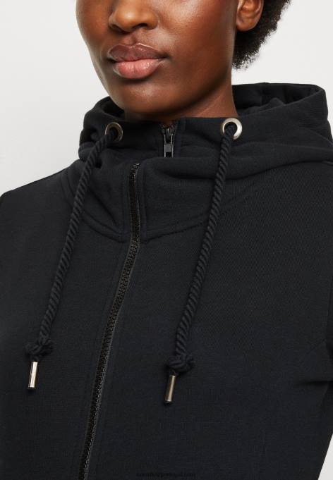 mulheres moletom com zíper preto F4BZ0D770 Anna Field