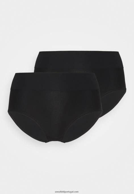 mulheres 2pp cueca cintura alta preta F4BZ0D1010 Anna Field