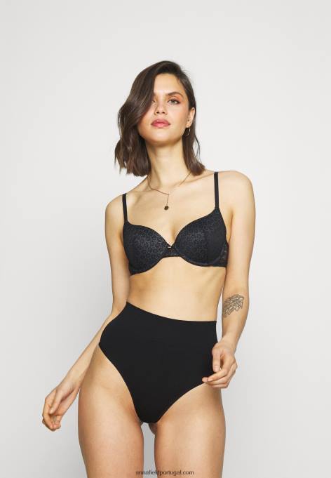 mulheres 2pp tanga de cintura alta tanga preta F4BZ0D1012 Anna Field