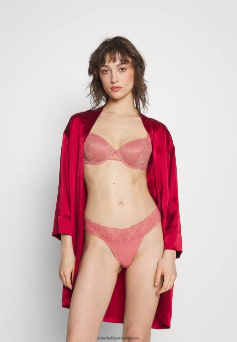 mulheres Pacote com 5 tangas rosa/preto F4BZ0D980 Anna Field