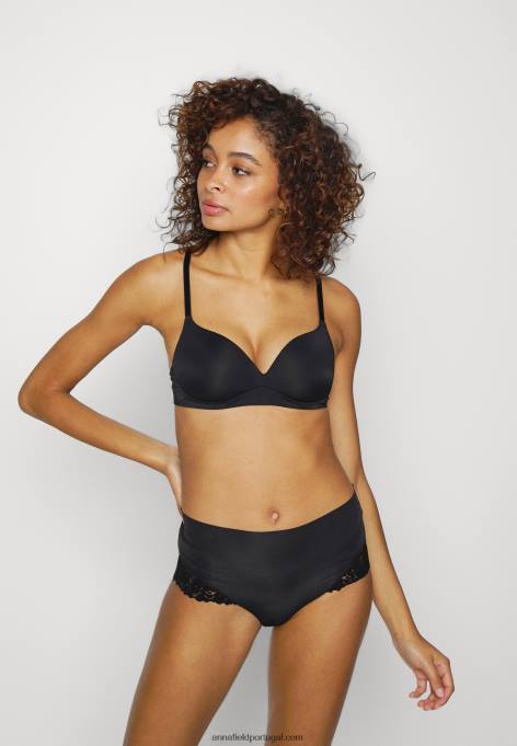 mulheres cueca cintura alta juniper 3pp preta F4BZ0D989 Anna Field