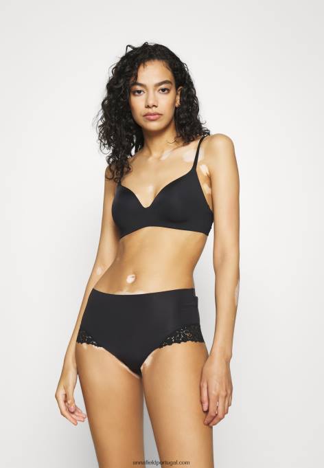 mulheres cueca cintura alta juniper 5pp preta F4BZ0D968 Anna Field