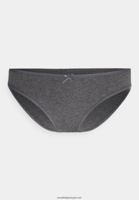 mulheres pacote de 10 cuecas shannon cinza F4BZ0D999 Anna Field