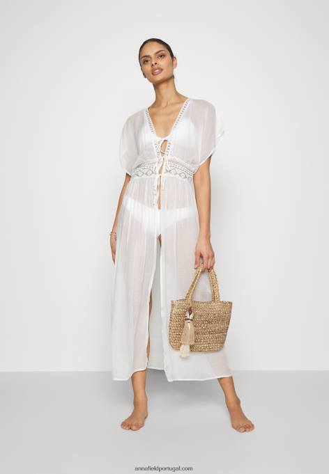 mulheres saída de praia bordada 802 acessório de praia preto 001 branco F4BZ0D741 Anna Field