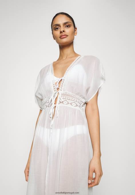 mulheres saída de praia bordada 802 acessório de praia preto 001 branco F4BZ0D741 Anna Field