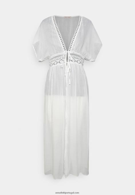 mulheres saída de praia bordada 802 acessório de praia preto 001 branco F4BZ0D741 Anna Field