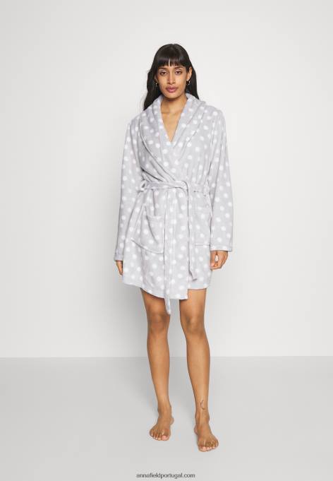 mulheres roupão cinza/branco F4BZ0D1093 Anna Field