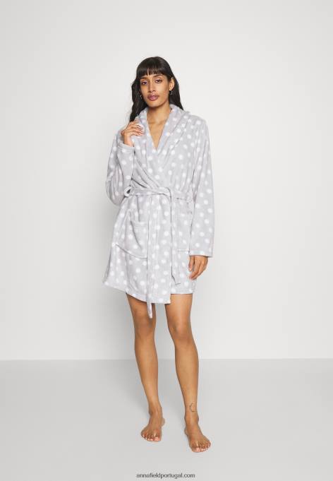 mulheres roupão cinza/branco F4BZ0D1093 Anna Field