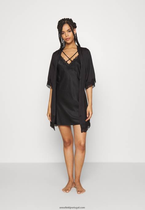 mulheres roupão preto F4BZ0D1085 Anna Field