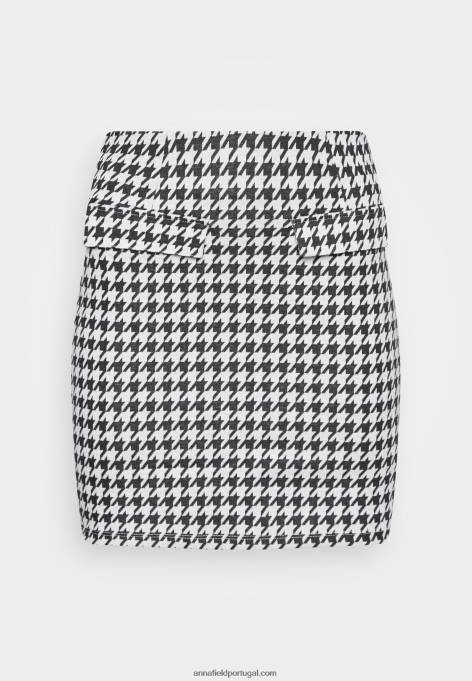mulheres mini saia preta/branca F4BZ0D792 Anna Field
