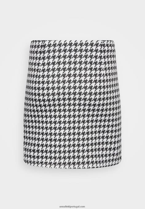 mulheres mini saia preta/branca F4BZ0D792 Anna Field