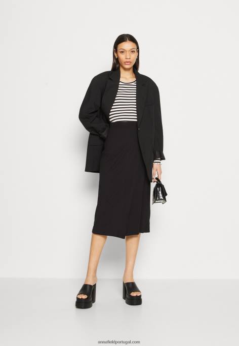 mulheres saia envolvente preta F4BZ0D813 Anna Field