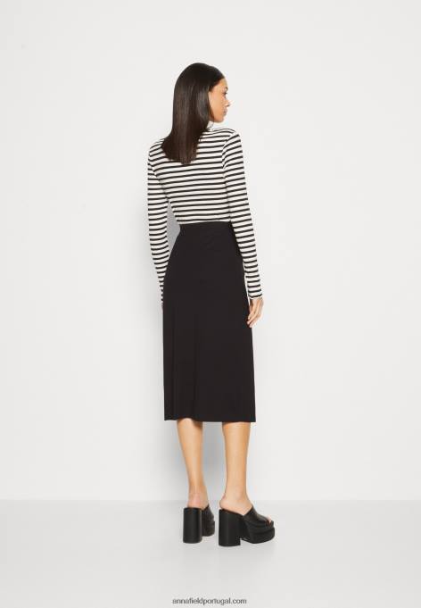 mulheres saia envolvente preta F4BZ0D813 Anna Field