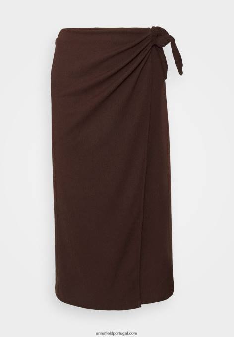 mulheres saia evasê marrom F4BZ0D781 Anna Field