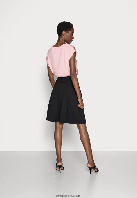 mulheres saia evasê preta F4BZ0D773 Anna Field
