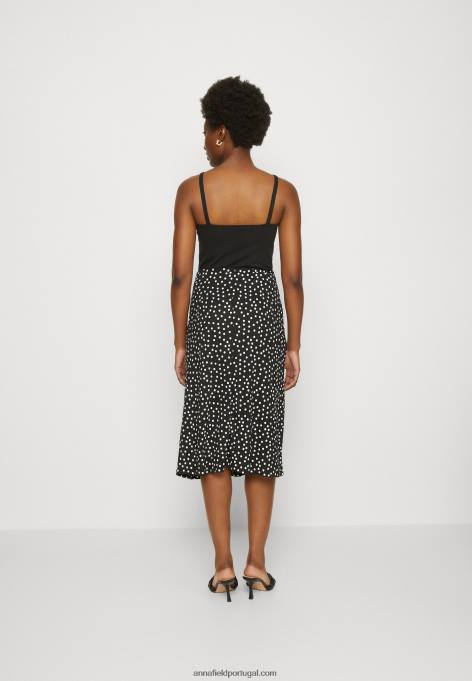 mulheres saia evasê preta F4BZ0D790 Anna Field