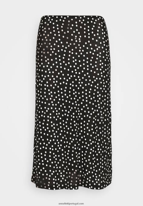 mulheres saia evasê preta F4BZ0D790 Anna Field