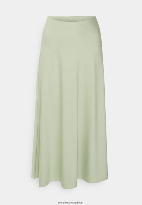 mulheres saia evasê verde claro F4BZ0D785 Anna Field