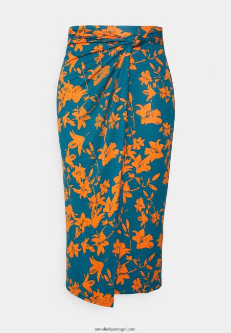 mulheres saia lápis azul F4BZ0D795 Anna Field