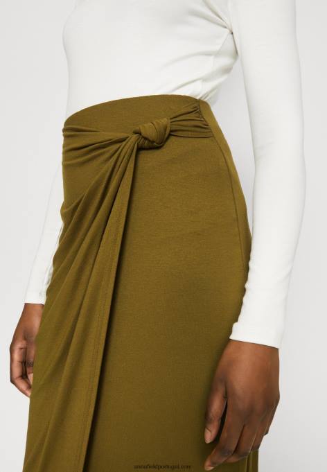 mulheres saia lápis cáqui F4BZ0D800 Anna Field