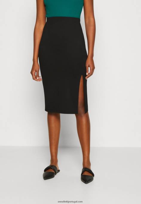 mulheres saia lápis preta F4BZ0D797 Anna Field