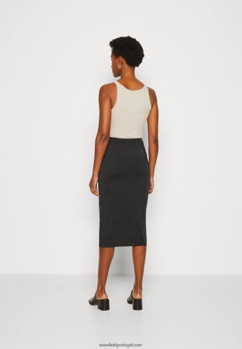 mulheres saia lápis preta F4BZ0D802 Anna Field
