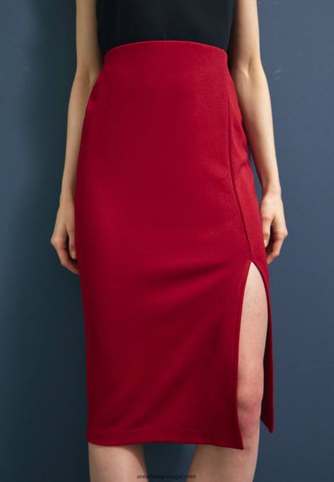 mulheres saia lápis vermelho escuro F4BZ0D806 Anna Field