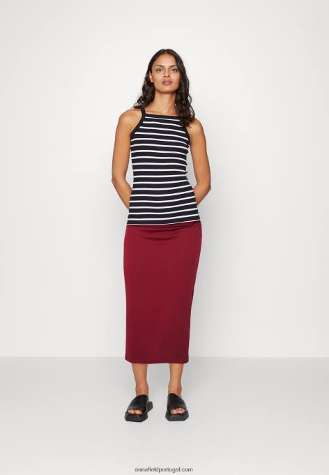 mulheres saia lápis vermelho escuro F4BZ0D808 Anna Field